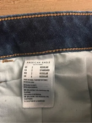 American Eagle Dark Wash Distressed Hi Rise Jeggings Size 2 thumbnail 7