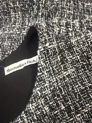 NWOT Abercrombie & Fitch Black & White Tweed Sleeveless Mini Dress Shift Sheath thumbnail 6
