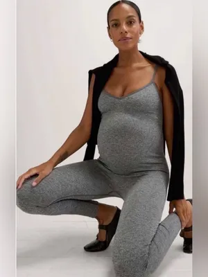 Hatch The Body Rib Unitard Maternity In Grey,Size M,Stretch thumbnail 5