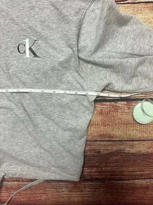 Calvin Klein Sleepwear Hooded Sweatshirt Cropped Grey Size M thumbnail 2