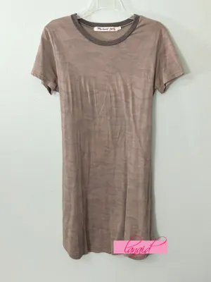 Michael Stars Ringer Tee Dress Camo Print Olive Raglan T-Shirt Mini Shirtdress thumbnail 3