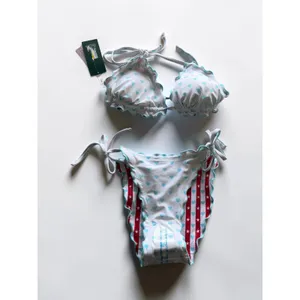 Wild Fable Reversible Bikini Set XS Stars‎ Stripes Hearts Ruffle Americana NWT thumbnail 3