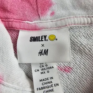 H&M Smiley Collaboration Positive Pullover Hoodie Women's Size Large Tye Dye thumbnail 7