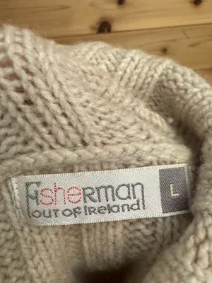 Fisherman Women’s Med Wool Cashmere Turtleneck Cable Knit Sweater Ireland FLAW thumbnail 9