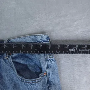 PacSun High‎ Rise Straight Jeans Women 30x27 Blue Button Fly Raw Hem 90s Mom thumbnail 11