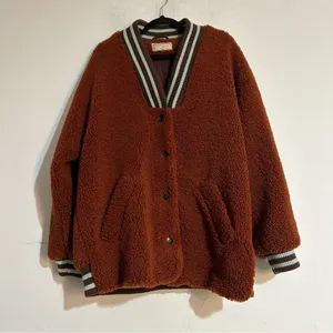 Free People Sweet Varsity Cardigan Teddy Fleece Jacket Size Medium thumbnail 2