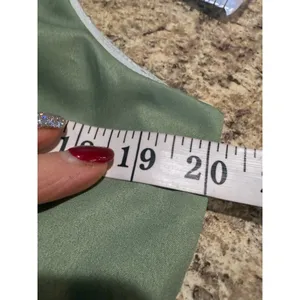 Women's Unbranded Green & White Leaf Print Wide Leg Pants Set, Size L thumbnail 6