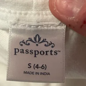 Passports Women’s Textured Midi Skirt Elegant White Boho Euro Summer Layered 🪬🧿 thumbnail 7