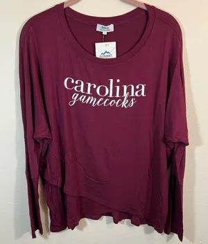 Piko Women’s Maroon Carolina Gamecocks Bamboo Long Sleeve Top Medium NWT‎ thumbnail 1