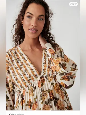 NWT free people rows of roses maxi dress thumbnail 3