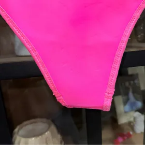 Triangl bikini bottoms neon pink barbie cheeky low rise high leg scuba swimsuit thumbnail 6