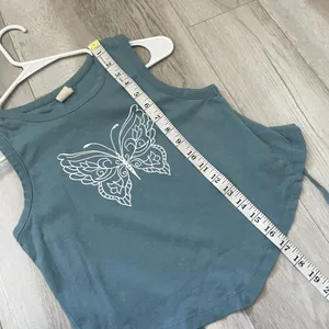 Urban Outfitters Tank Top organic butterfly tie-back crop womens Blue (medium) thumbnail 7