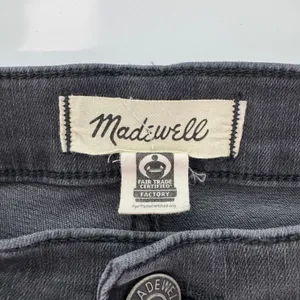 Madewell Flared Wide-Leg Jeans Size 31P‎ Gray Raw Hem High Rise Stretch Denim thumbnail 9