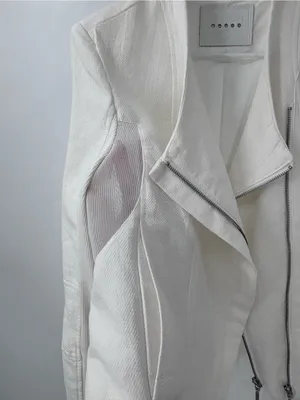 (E)   Blank NYC cream Asymmetrical Zip Moto Jacket thumbnail 10