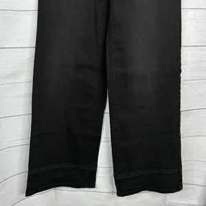 Free People Womens size 27 Wide Leg Dark Black Denim Jeans Adjustable Waist thumbnail 4