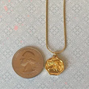 Habitat Handmade gold tone stainless steel Angel cherub goth cute chic necklace👼💗 thumbnail 6