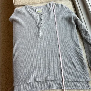 OFFLINE by Aerie Gray Waffle Knit Henley Long Sleeve Shirt S thumbnail 11