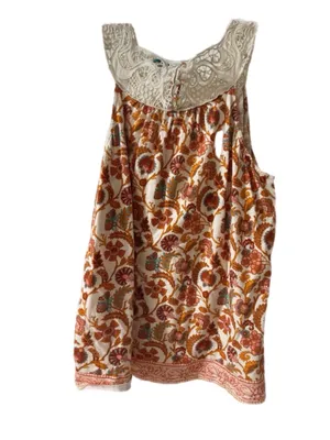 Sundance Cream Lace‎ Top Floral Summer Hippie Boho size Large thumbnail 7