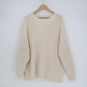 Aerie Oversized Sweater Womens Large Ivory Chunky Knit Mock Neck Pullover Cozy thumbnail 2