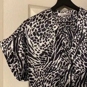Victoria's Secret Vintage 90s silky zebra print short sleeve pj top, size medium thumbnail 3