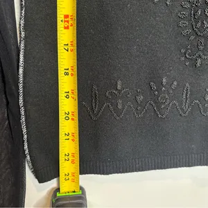 Unique Vintage VTG Ypsilon Donna Black Mesh Sheer Sleeve Top Gothic Ornate Y2K Romantic Goth L thumbnail 7