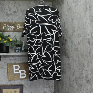 NWT London Times Mockneck Short Sleeve Mini Sweater Dress Black / White XL thumbnail 6