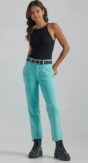 NWT Wrangler Wild West 603 High Rise Straight Jean Aquarius 32 thumbnail 1