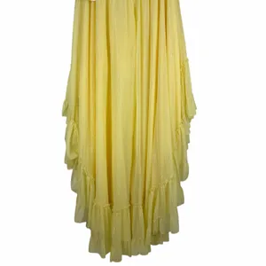 Mac Duggal Strapless Chiffon Hi Low Evening Gown Lemon Yellow Size 14 thumbnail 11