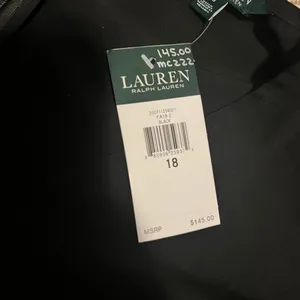 Lauren Ralph Lauren Elegant Black Flutter Sleeve Cocktail Dress V-Neck Evening‎ thumbnail 4
