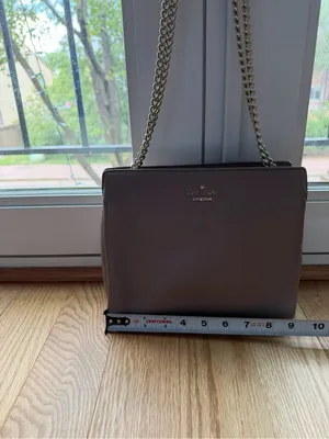Kate Spade New York Taupe Mauve Pebbled Cow Leather Gold Chain Shoulder Bag thumbnail 7