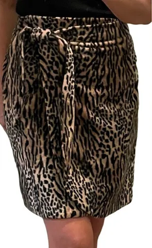 Faux fur tie skirt, handmade Brown Size 4 thumbnail 1