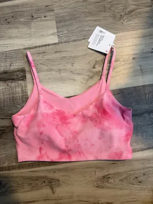 Lululemon Bend this front to back bra cami spaghetti straps A-C Strawberry Smoothie S/M NWT thumbnail 4