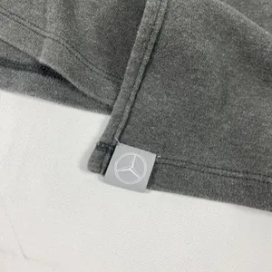 Mercedes-Benz Sweater Womens Large Gray Open Front Cardigan Cotton Logo thumbnail 2