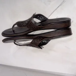 Vintage Y2K Brighton Cedar Leather Heart Flip Flop Sandals Shoes Brazil Sz 6.5 thumbnail 9
