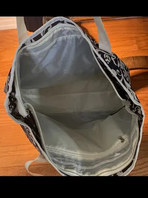 New Direction black & ivory printed canvas tote thumbnail 4