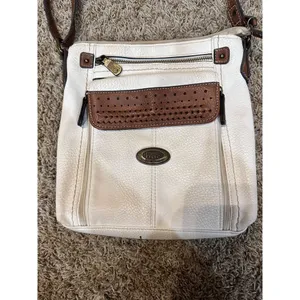 BOC Born Concept Crossbody Handbag Cream Brown Zip Top‎ Organizer Purse Bag thumbnail 2