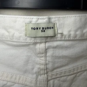 Tory Burch White Raw Hem Cropped Denim‎ Jeans Size 30 thumbnail 3