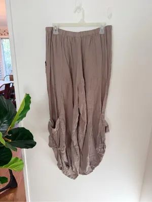 Match Point Linen Big Side Pockets Sz M Tan Size M thumbnail 3