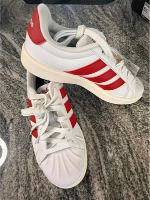 Adidas Streettalk Sneakers White Red Stripe Women’s 7 Youth 5.5 NWT thumbnail 6