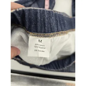 Mila Rosabella Trompe L'oeil Pants Womens M Blue‎ Denim Print Wide Leg Stretch thumbnail 5