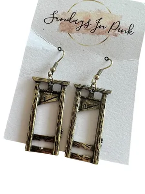 GUILLOTINE Halloween Horror Movie Scary Drop Earrings NEW thumbnail 2