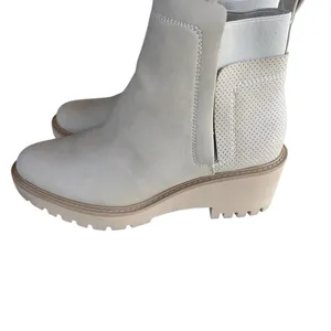 Ana Decoy Sand Ankle Boots Women Cream 7.5 Chunky Grunge‎ Slip On Contemporary thumbnail 3