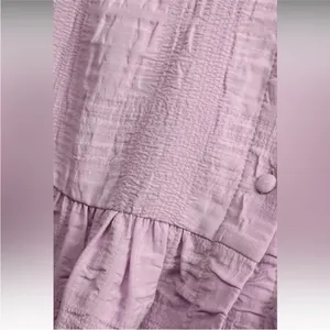 Lulu’s Sunny Love Seersucker Puff Sleeve Button Front Midi Dress Sz XL Lilac thumbnail 5