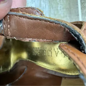 Ralph Lauren Hannie Brown‎ T Strap Peep Toe Wedge Sandals Leather Sz 8.5 thumbnail 11