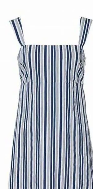 Show Me Your Mumu Blue White Striped Aria Sleeveless Square Neck Mini Dress M thumbnail 2
