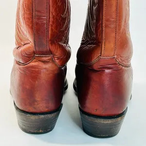 Vintage Tony Lama Embroidered Leather Cowboy Boots Reddish-Brown size 6.5 thumbnail 5