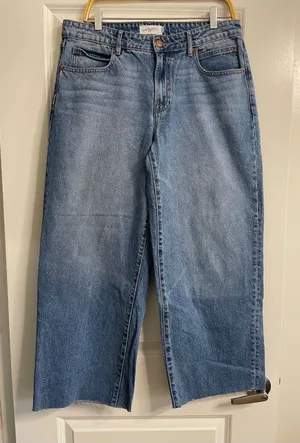 Carly Jean Los Angeles Finn Midrise Baggy Jean Raw Hem Size 9 thumbnail 1