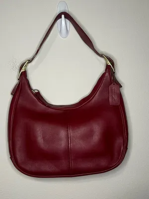 VINTAGE coach Legacy West Small Zoe Hobo Bag In Red leather style# 9342 thumbnail 2