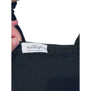 Kaileigh Womens Maternity A-Line Maxi Dress XS Black Cottage Boho Milkmaid thumbnail 6