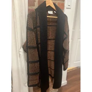 Vintage Ellen Tracy Heavy Knit Scarf Sweater Coat CardiganLarge thumbnail 10